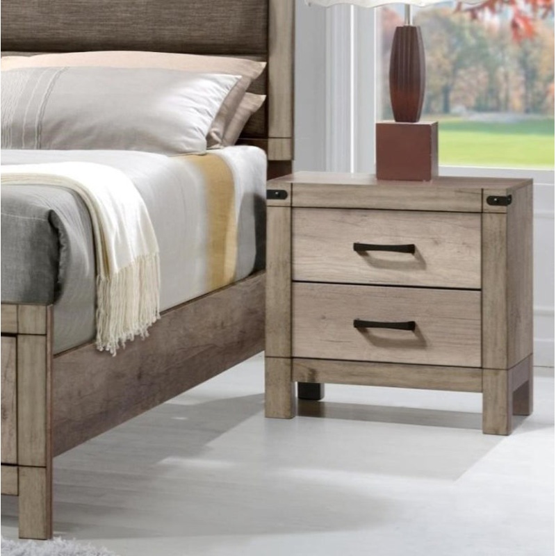 Crown Mark Furniture Matteo Tall Night Stand in Melamine