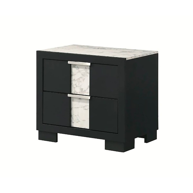 Crown Mark Furniture Rangley 2 Drawer Nightstand in Black