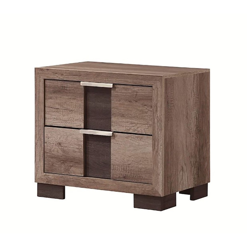 Crown Mark Furniture Rangley 2 Drawer Nightstand in Brown