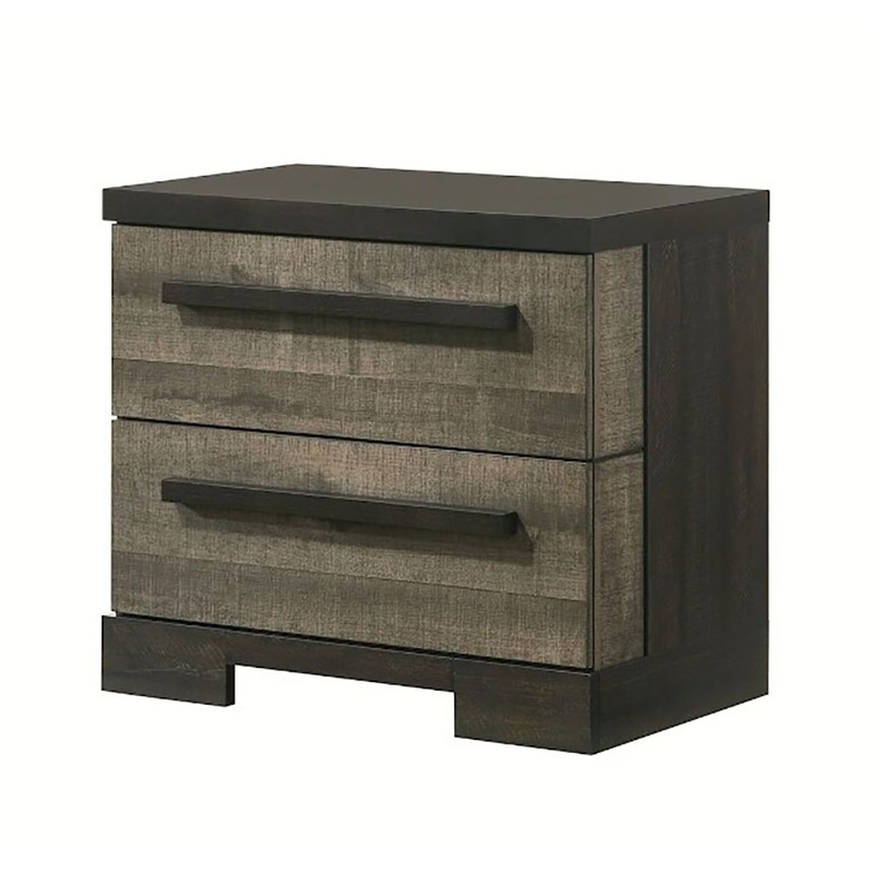 Crown Mark Furniture Remington 2 Drawer Nightstand in Brown