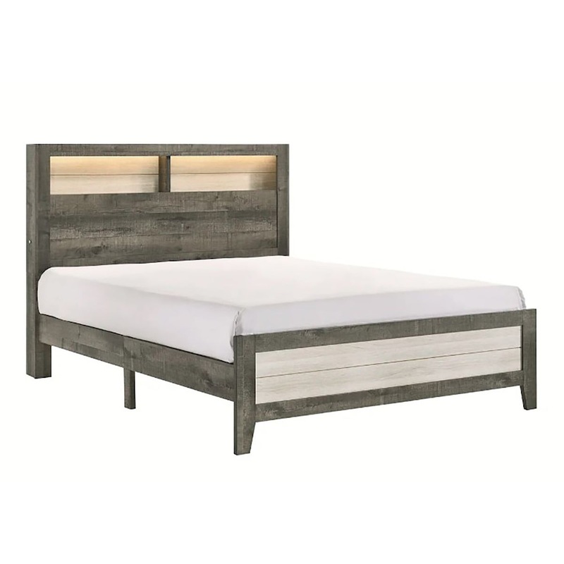 Crown Mark Furniture Rhett King Platform Bed in Gray