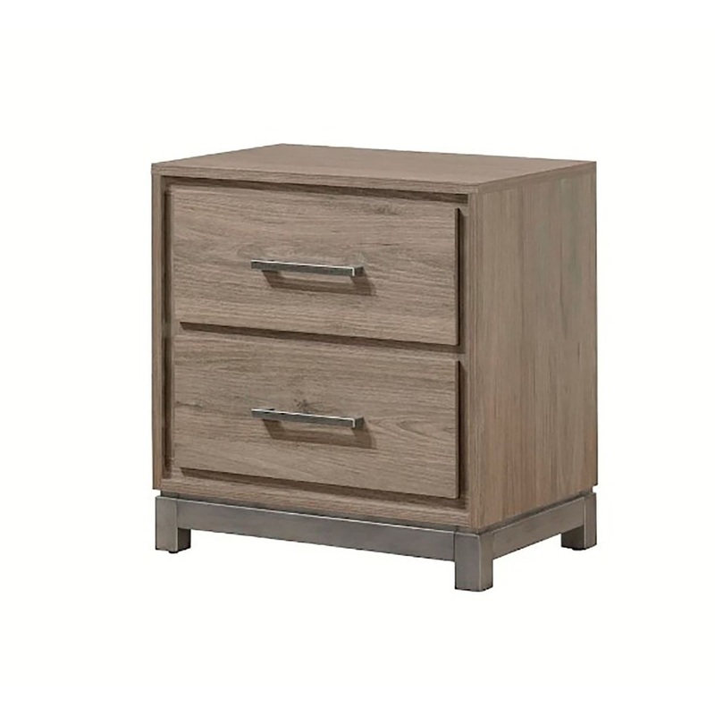 Crown Mark Furniture River 2 Drawer Nightstand in Brown