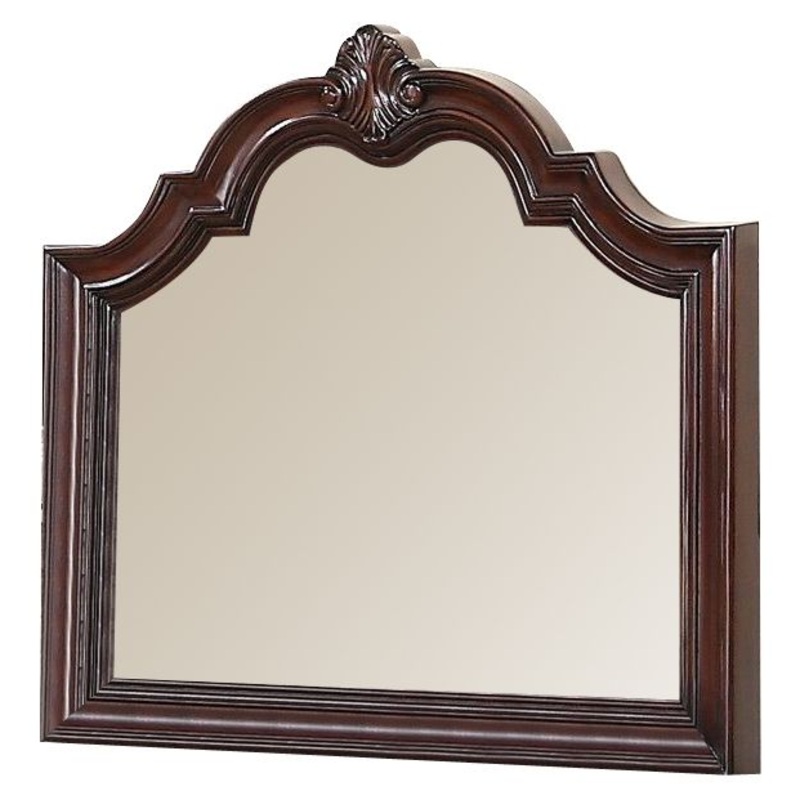 Crown Mark Furniture Sheffield Dresser Mirror in Dark Cherry