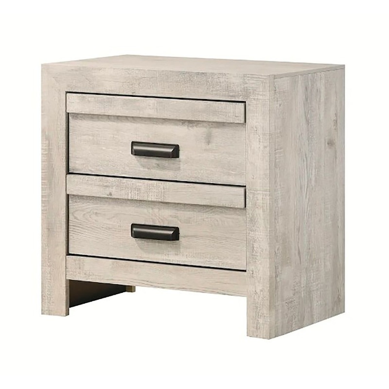 Crown Mark Furniture Valor 2 Drawer Nightstand in Gray