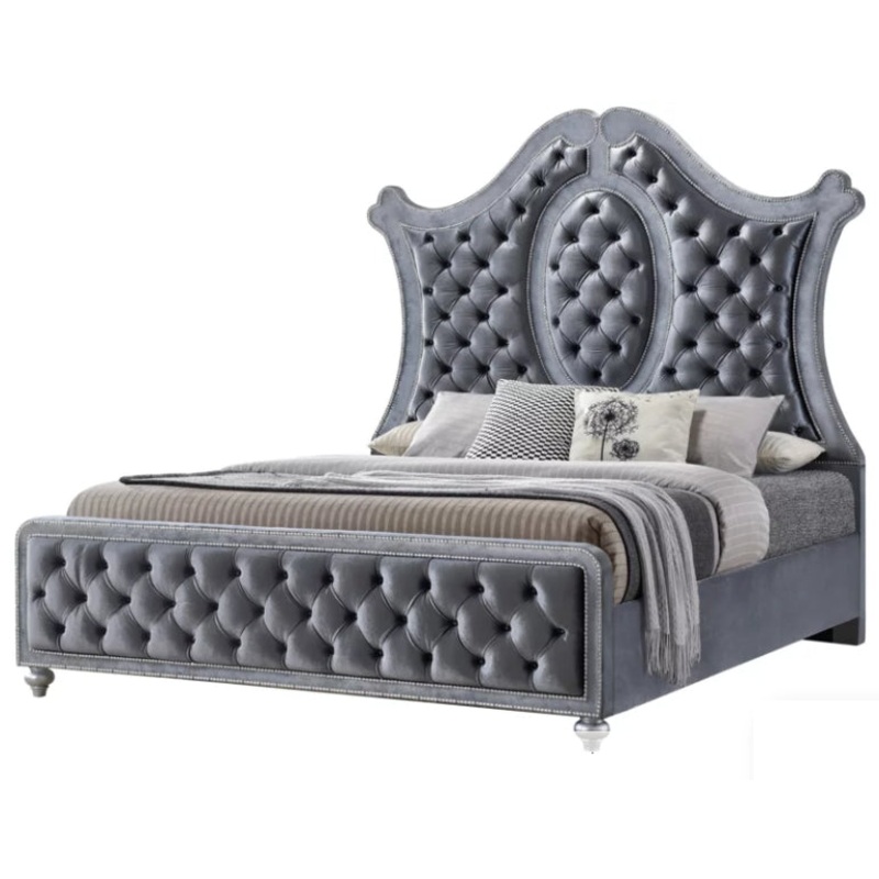 Crown Mark Furniture Voltare King Bed in Dark Grey