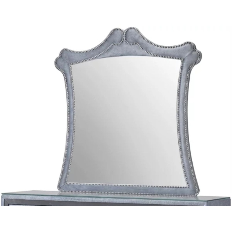 Crown Mark Furniture Voltare Mirror in Dark Grey