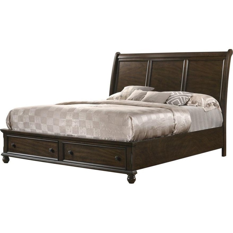 Crown Mark Lara King Storage Bed in Dark Brown B6077-K