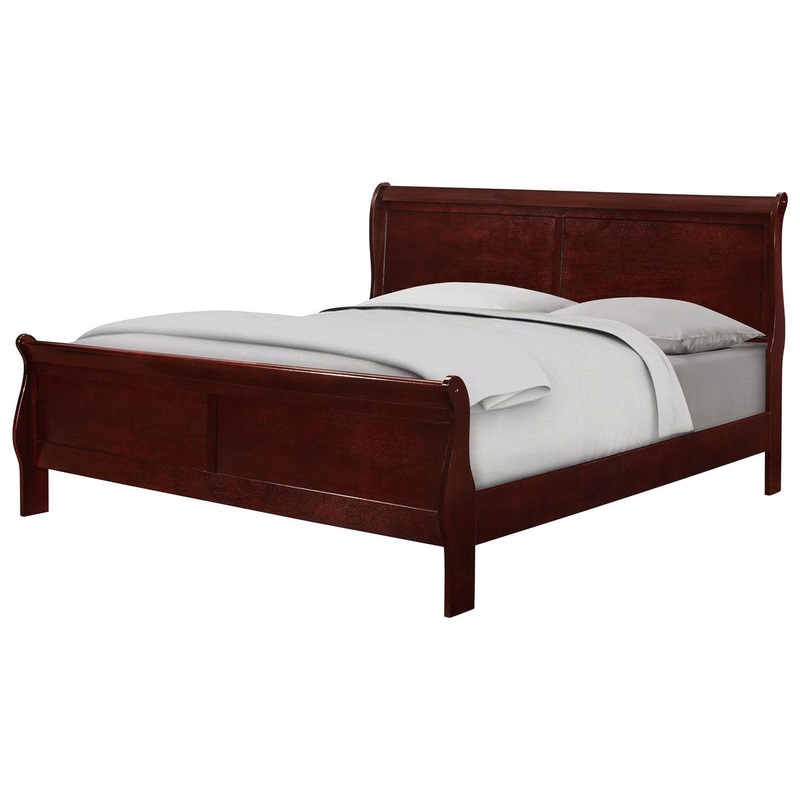 Crown Mark Louis Philip Twin Sleigh Bed in Cherry B3850