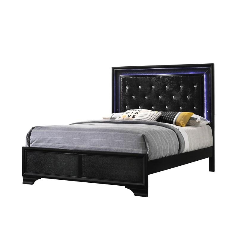 Crown Mark Micah Twin Panel Bed in Black B4350-T