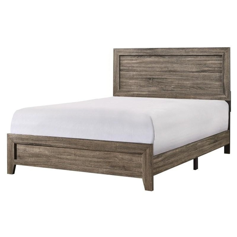 Crown Mark Millie Full Panel Bed in Grey