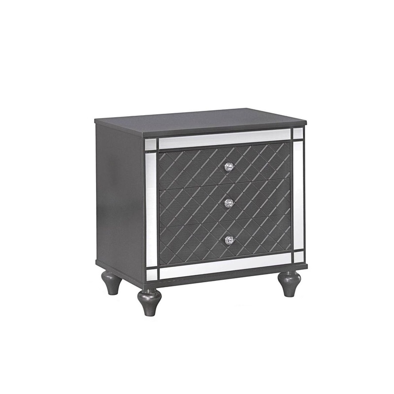 Crown Mark Refino Nightstand in Gray B1670-2
