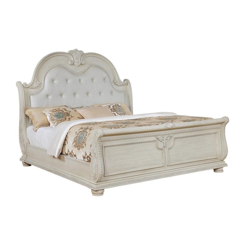 Crown Mark Stanley King Bed in Antique White