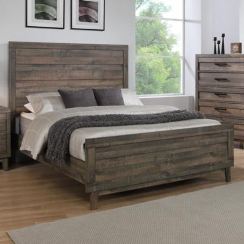 Crown Mark Tacoma Queen Panel Bed in Brown