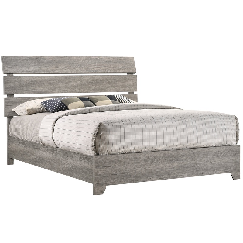 Crown Mark Tundra King Panel Bed in Gray B5520-K