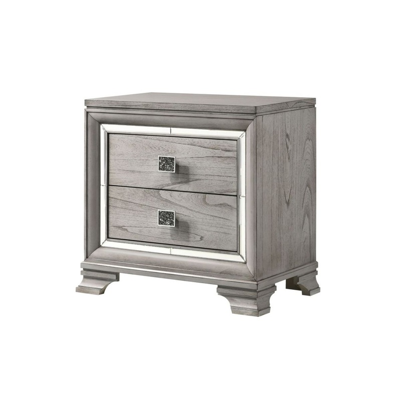 Crown Mark Vail Nightstand in Grey