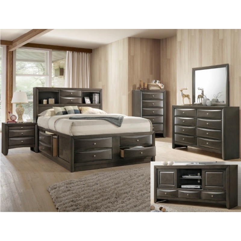 EMILY KING CAPTAINS BED HB/FB GREY