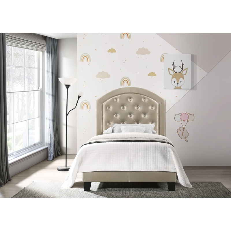 GABY TWIN PLATFORM BED ADJ HB GOLD