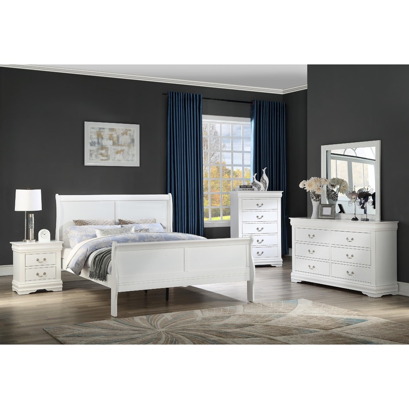 LOUIS PHILIP TWIN HB/FB WHITE CROWN MARK