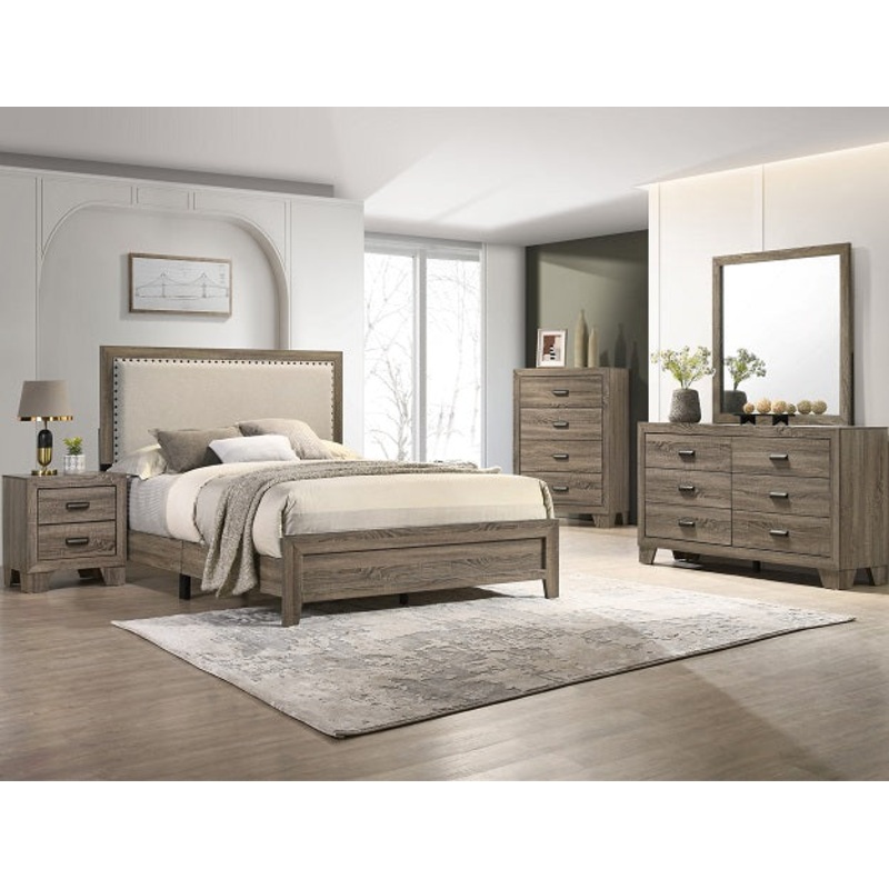 MILLIE KING UPHOLSTERY BED ONE BOX -GREY