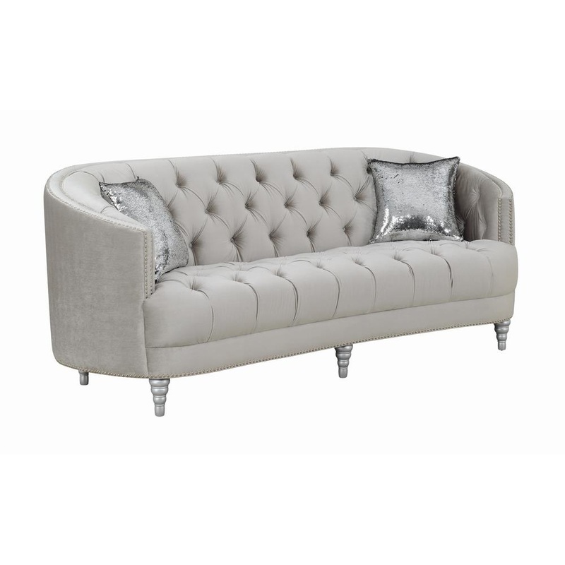 Avonlea Sloped Arm Tufted Sofa Grey