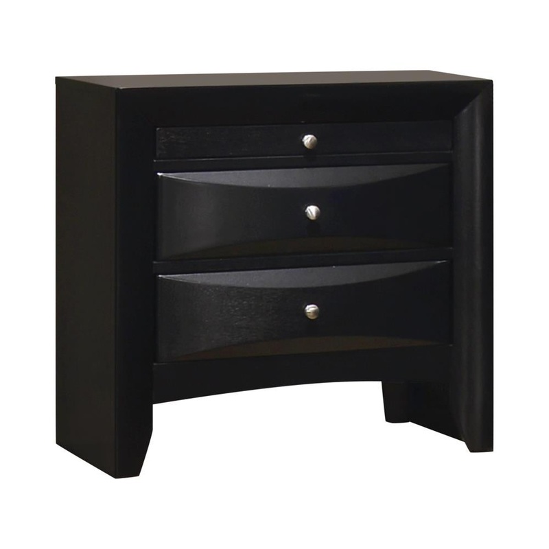Briana Rectangular 2-drawer Nightstand Black