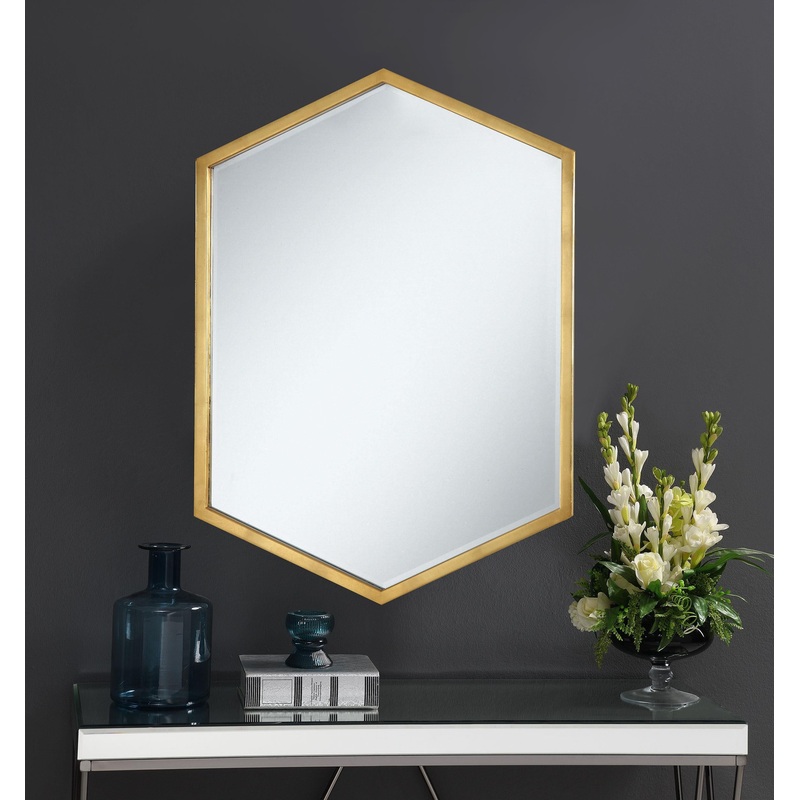 Bledel Hexagon Shaped Wall Mirror Gold