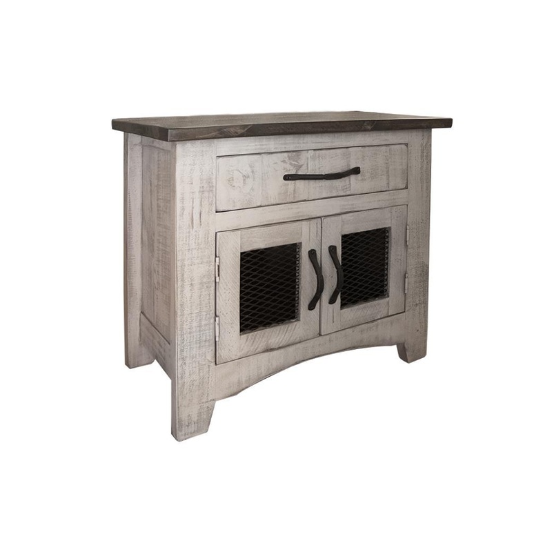 Pueblo Gray 1 Drawer, 2 Doors Nightstand