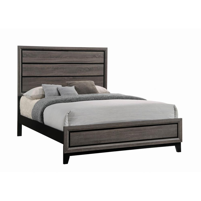 Watson Eastern King & Queen Bed Grey Oak and Black