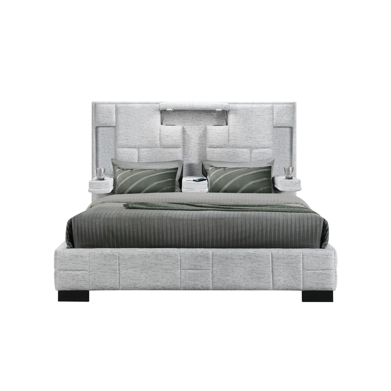 Oscar – King Bed Without Wood Trim – Gray